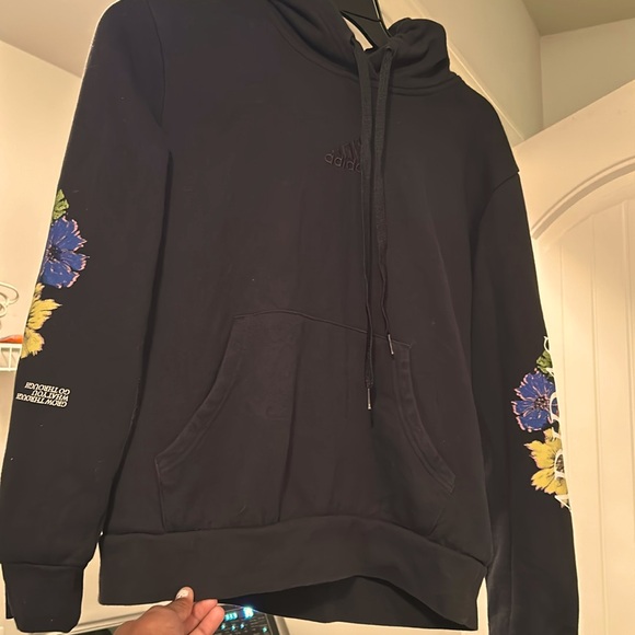 This is an Adidas hoodie that is a flower theme!!! - Picture 1 of 4